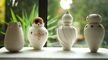 Group of Andalouses terracotta jars, installation for a remarkable garden on the French Riviera