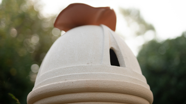 Mediatrix III terracotta sculpture for remarkable gardens and landscaped spaces